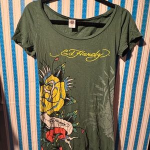 Ed hardy green tshirt